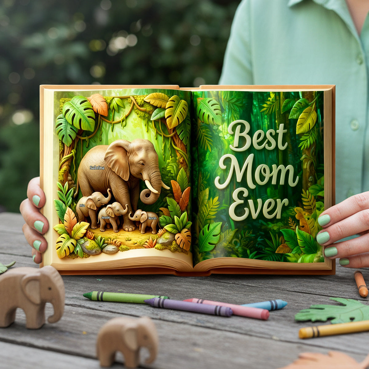 Mom And Kid Elephant Acrylic Plaque - Personalized Gifts For Mothers 03tota050226
