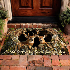 Deer Couple Doormat Personalized Gifts For Couple 06TGDT260126