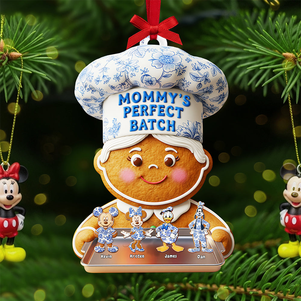 Grandma's Gingerbread Toile de Jouy Ornament - Personalized Gifts For Grandma Christmas Ornament 02PGTA170925