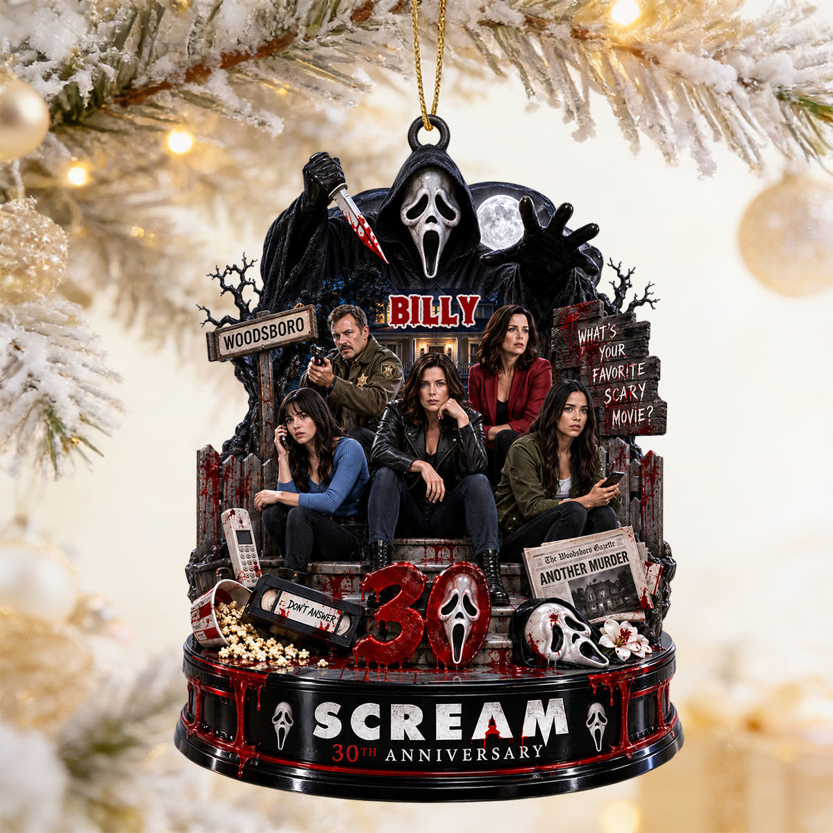 Night Of Fear 30th Anniversary Christmas Ornament - Personalized Gifts 01OHDT090926