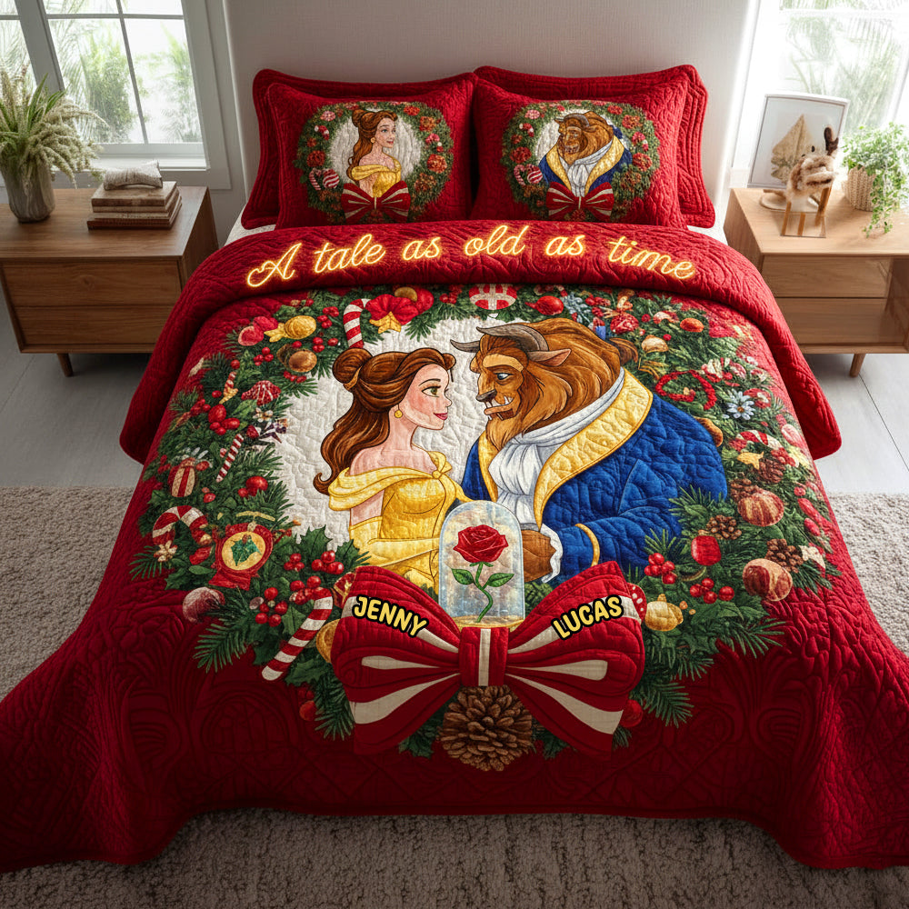 Fairy Tales Love Story Personalized Gifts For Couple Quilted Bedding Set 05hytn111025