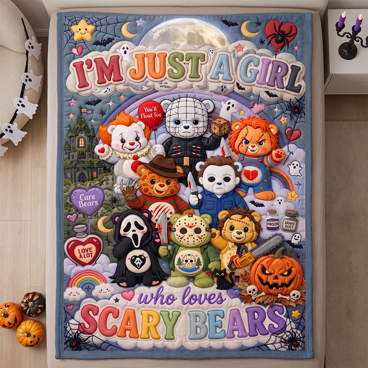 Cute Creepy Halloween Blanket - Personalized Gifts For Halloween 03patn120826