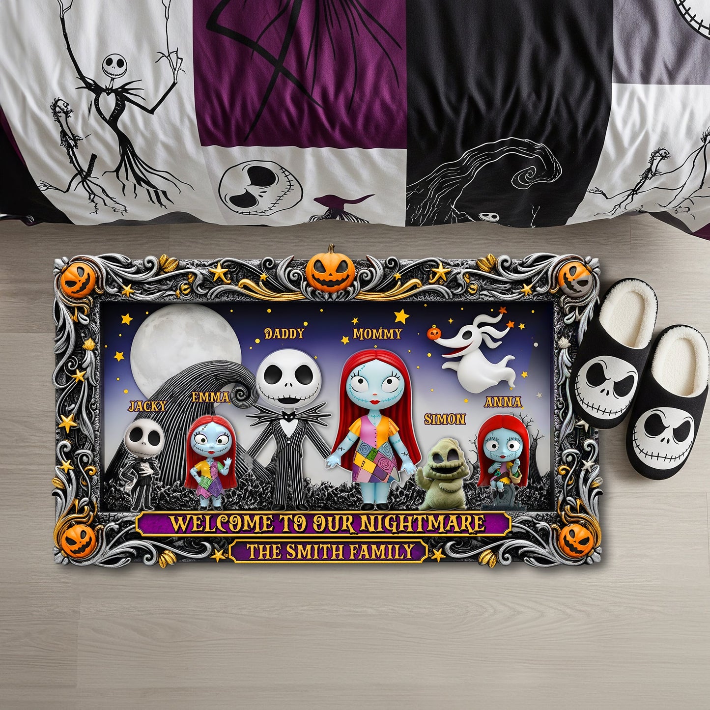 Welcome Creepy Family Doormat -  Personalized Halloween Gifts For Family 04HULU030925