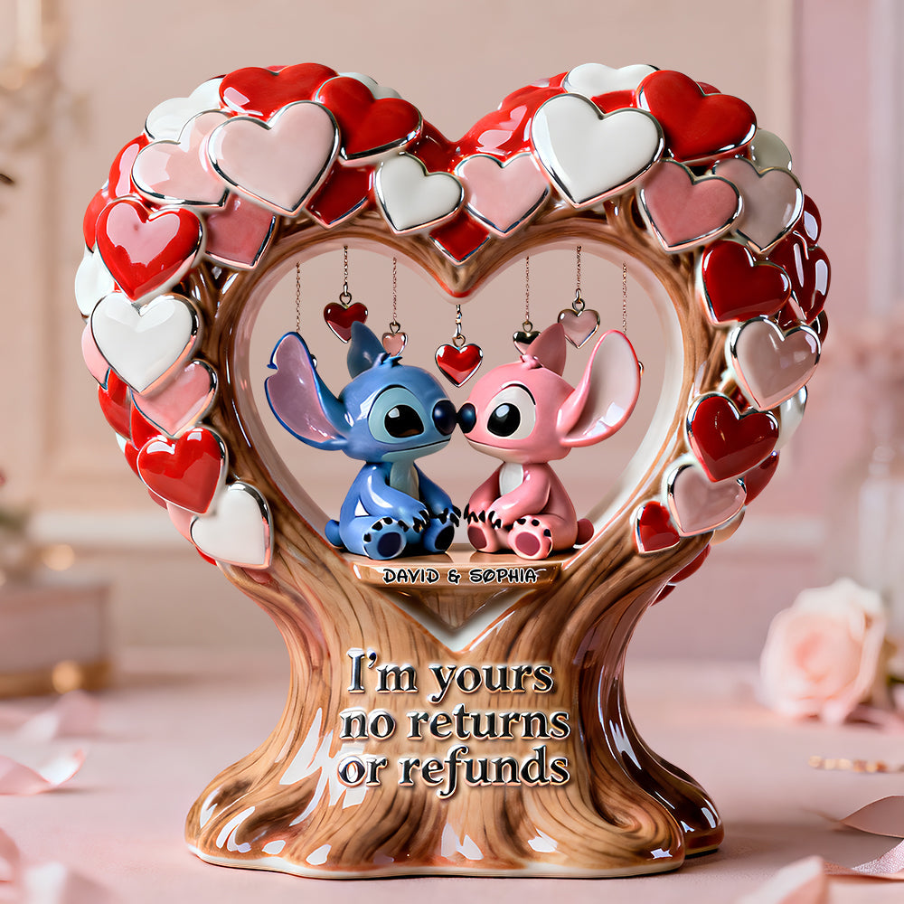 Cute Alien Romance Acrylic Plaque - Personalized Gifts For Couple Plaque 02TGDT020226