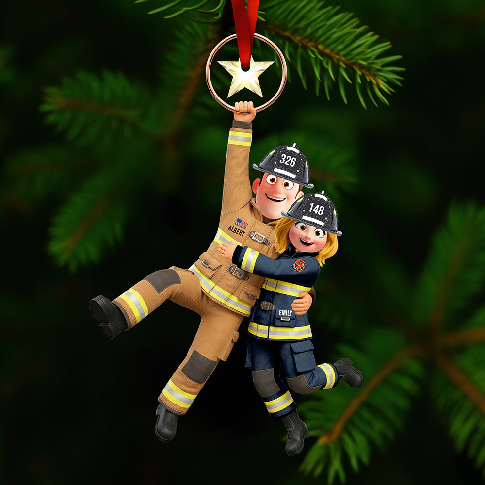 Firefighter Couple Hanging Ornament - Personalized Gifts For Couple 01qhqn031025