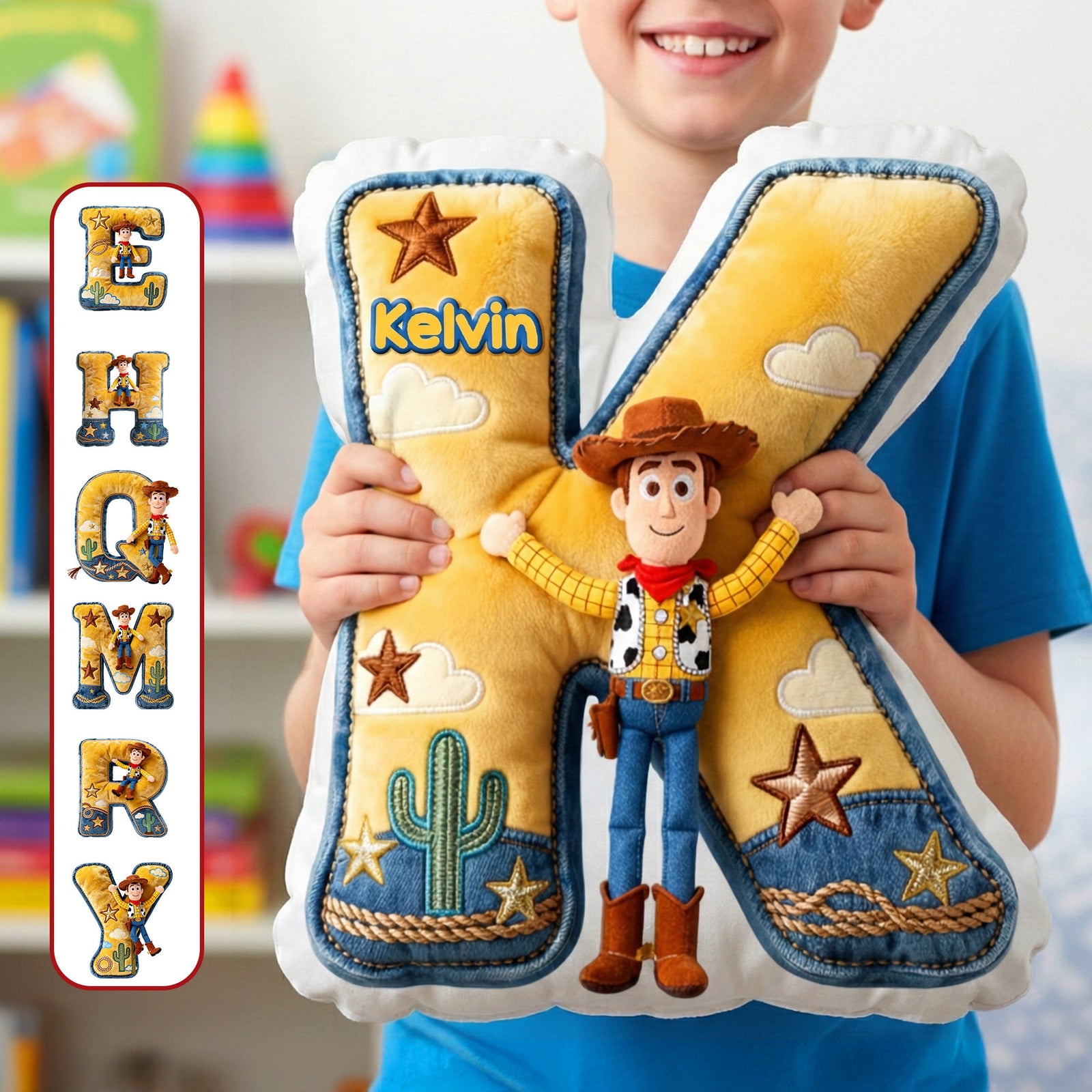 Lovely Character Initial Letter Custom Shaped Pillow - Personalized Gifts For Kids 01namg171225