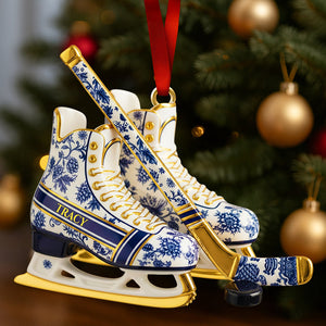 Classic Ice Hockey Ornament Personalized Christmas Gifts 01PGDT291025