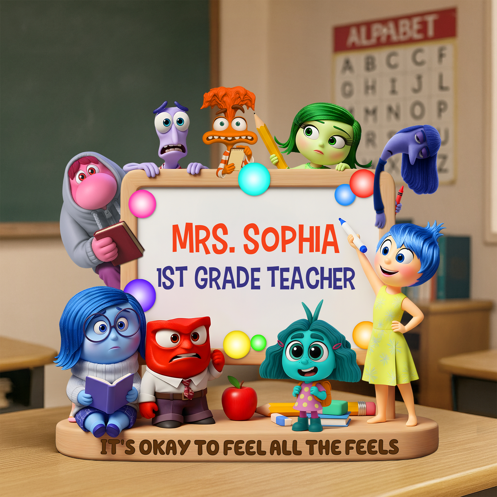 Cute Teacher Plaque - Personalized Gifts For Teacher 03napu270625