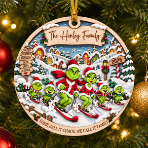 Fun Skiing With Family Ornament - Personalized Gifts For Family 04qhdh100926