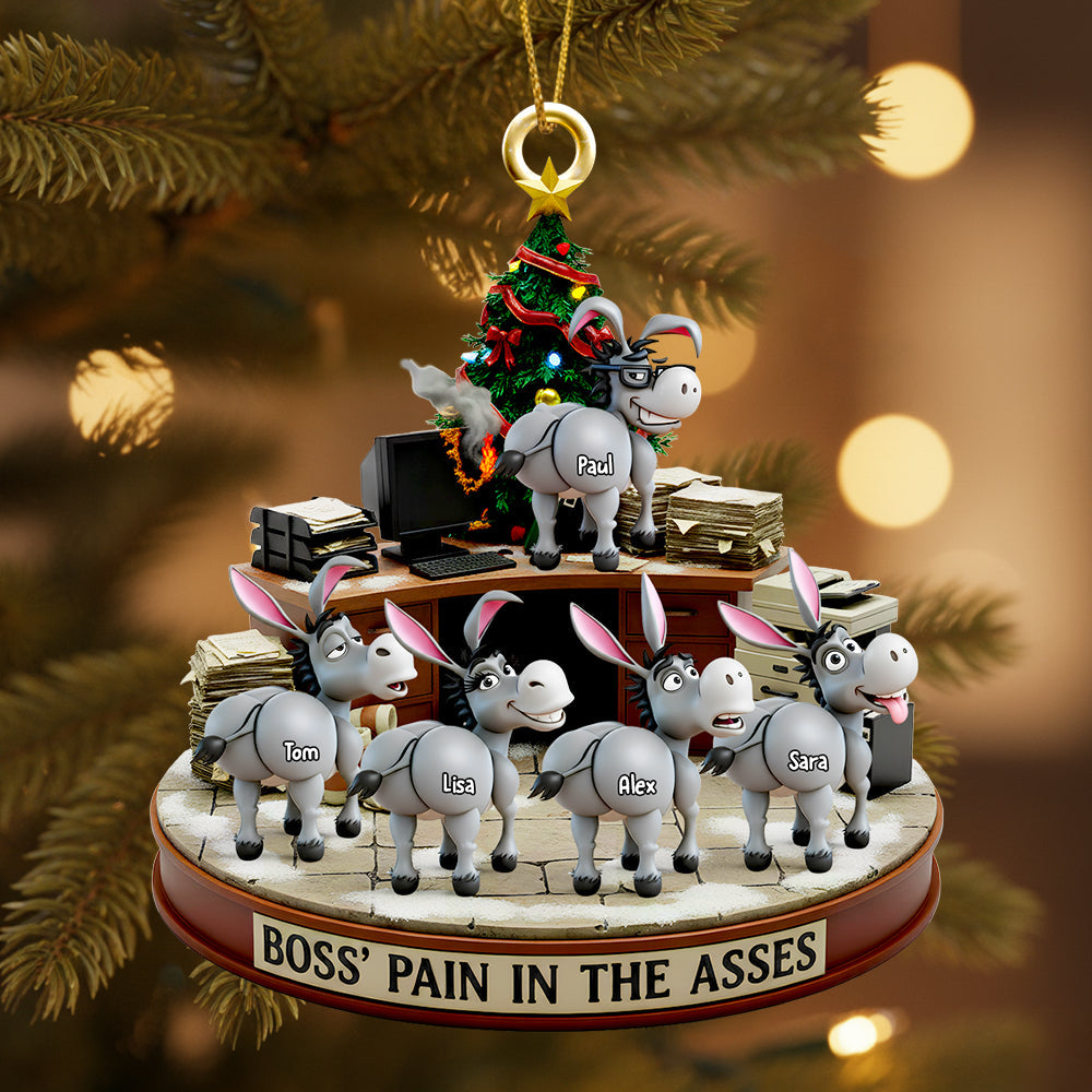 Fun Donkey Coworkers Ornament, Personalized Gifts For Boss 02QHDT250925