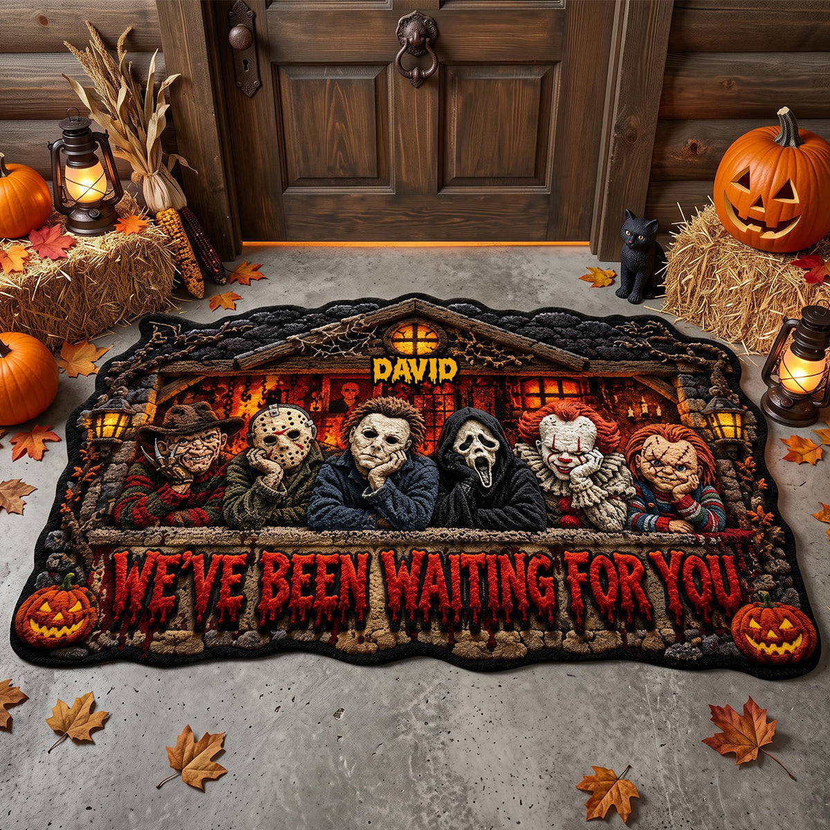 Waiting Pals Spooky Doormat, Personalized Gifts For Halloween 01qhtn100826