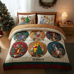 Cute Christmas Gang Quilt Bed Set - Personalized Gifts For Movie Fans 03QHLU031025