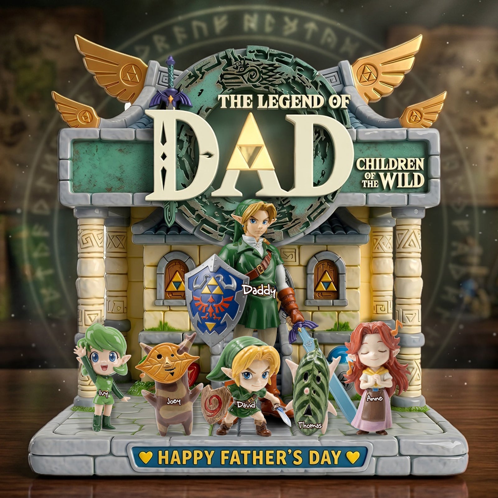 Adventure Dad And Kids Acrylic Plaque - Personalized Gifts For Father's Day Plaque 03OHLU130526
