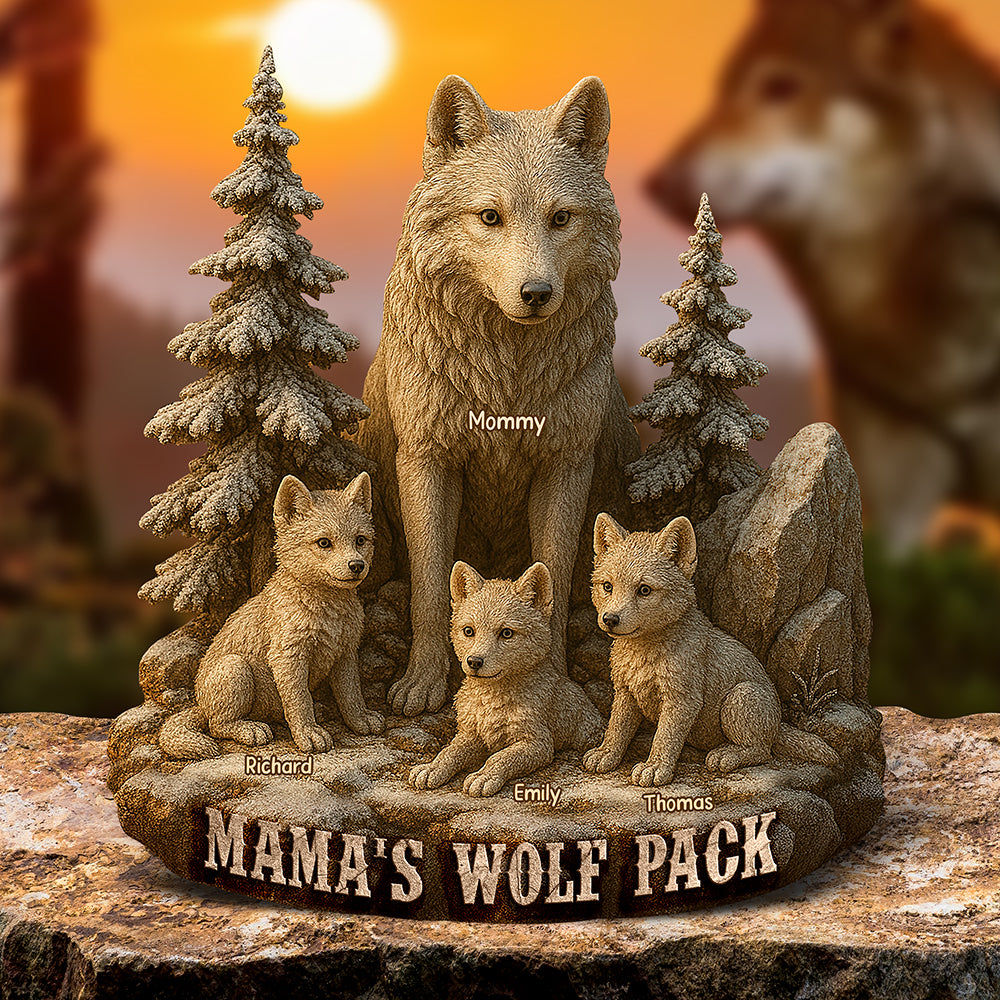 Wolf Mom Plaque - Personalized Gifts For Mother-Homacus