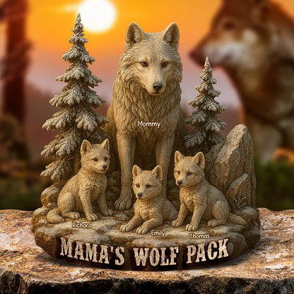 Wolf Mom Plaque - Personalized Gifts For Mother-Homacus