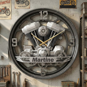 Motorcycle Engine Hanging Wall Clock - Personalized Gifts For Bikers 04kimg221225