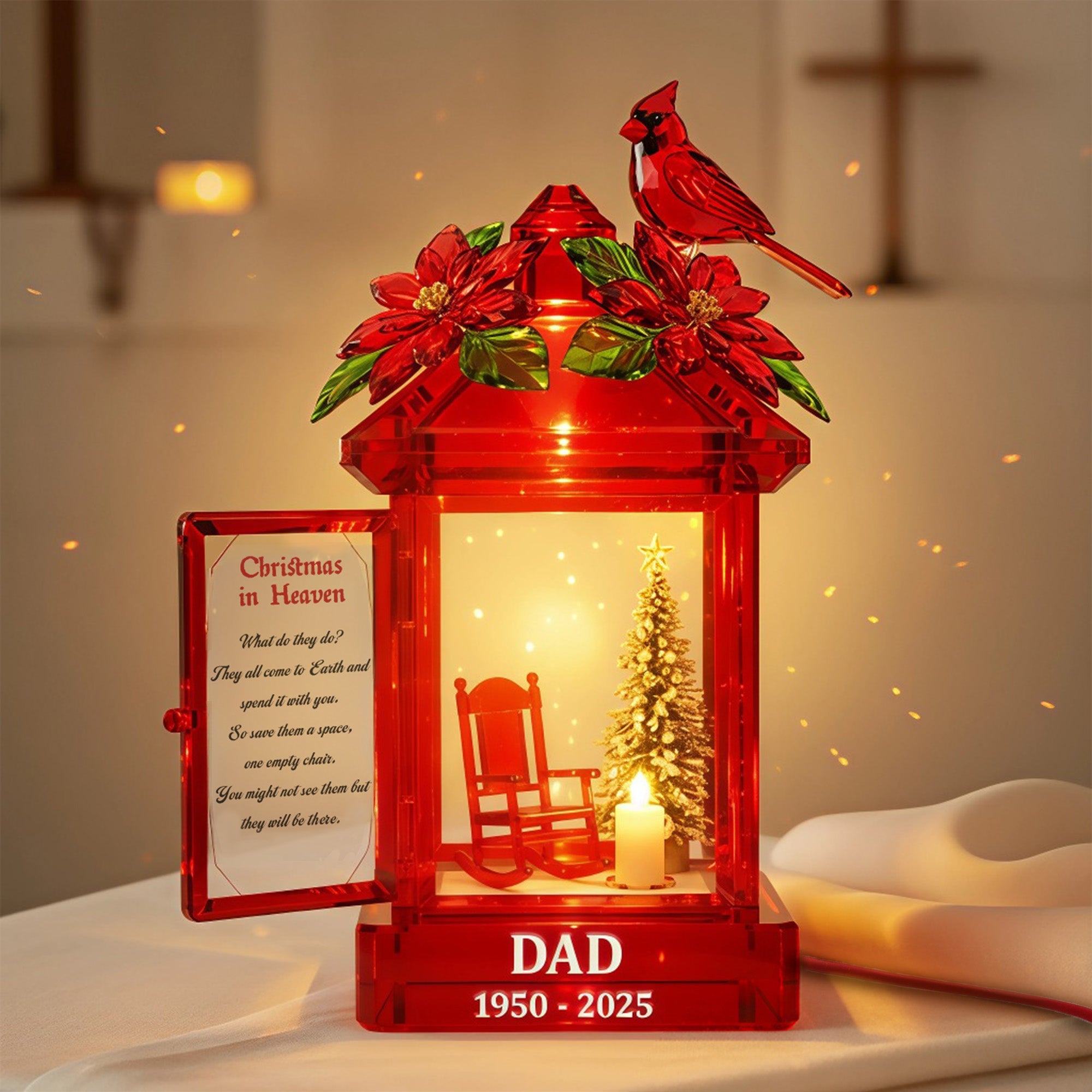 Personalized Cardinal Memorial Custom Shape Acrylic Light Box – Heaven Christmas Gift For Family 03tomg051125
