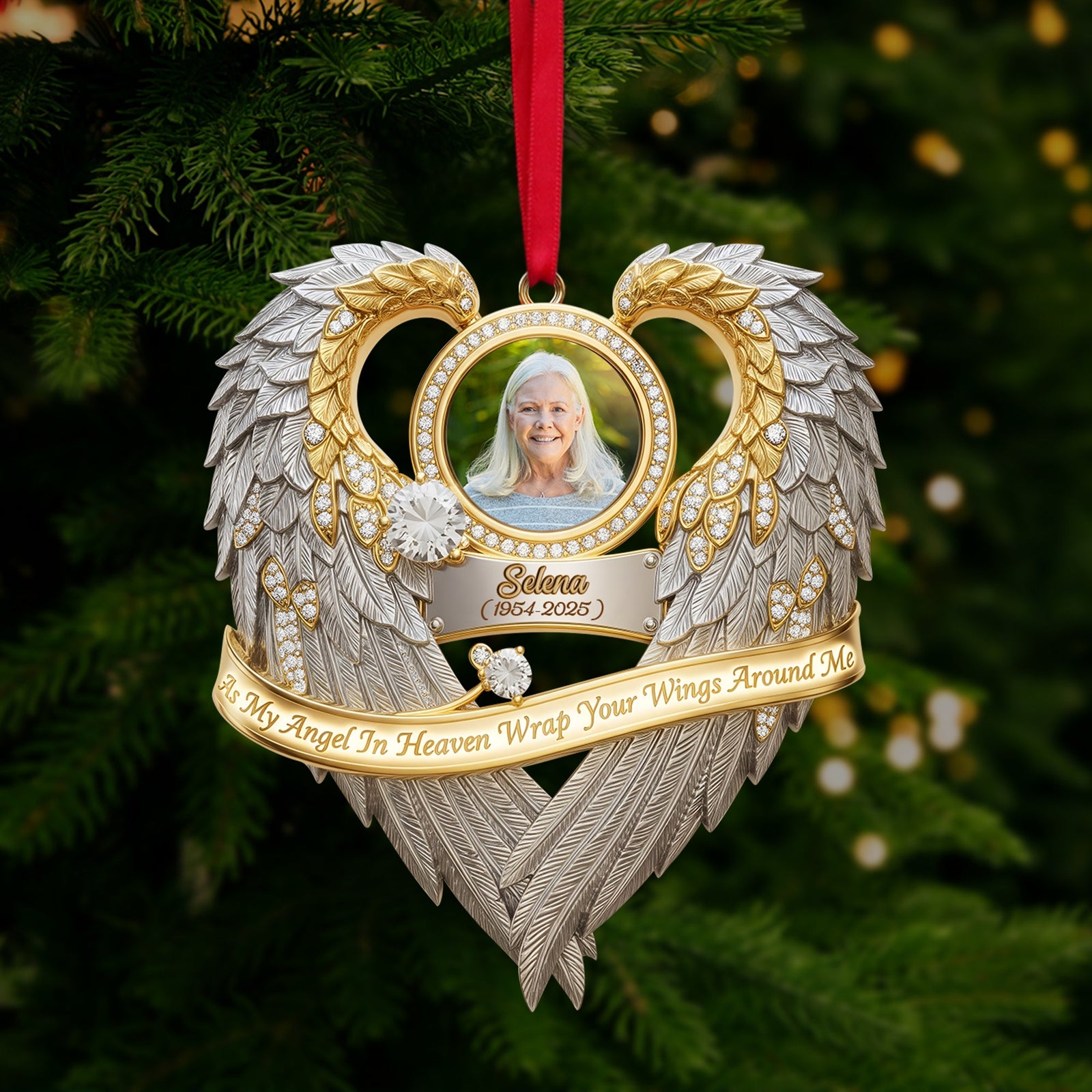 Angel In Heaven Memorial Ornament - Personalized Custom Photo Heaven Gift 07HULU230925