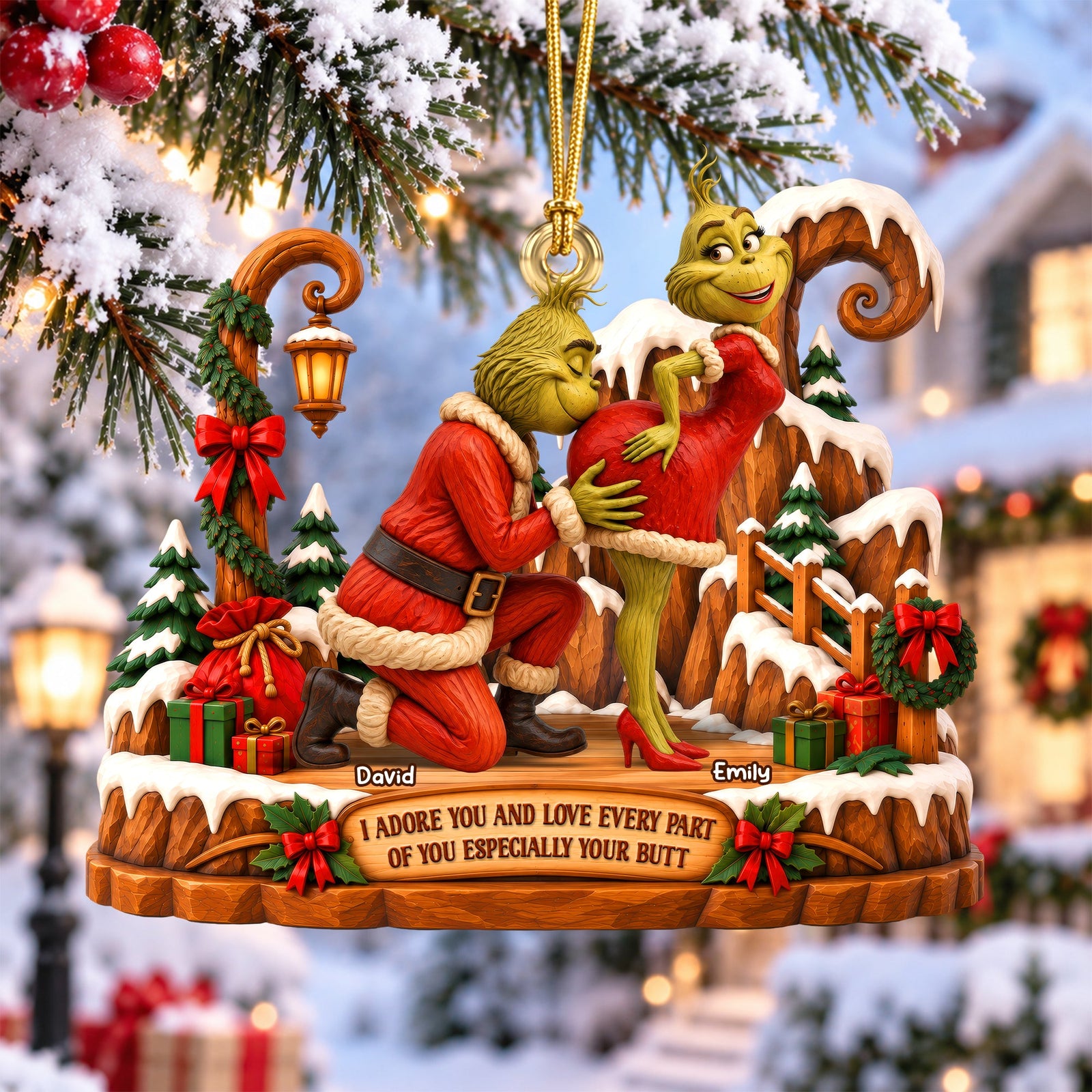 Furry Naughty Couples Acrylic Ornament - Personalized Christmas Gifts For Couples 05ohqn150926