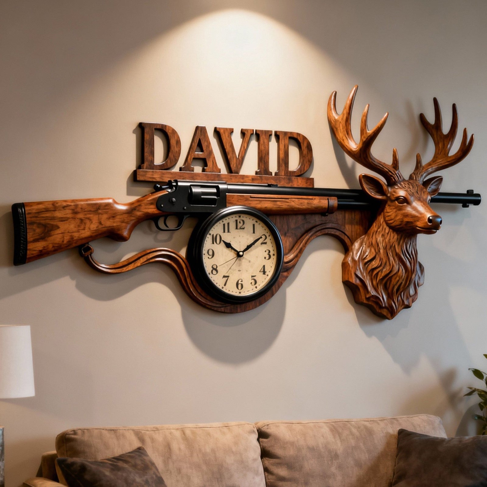 Hunting Deer Acrylic Wall Clock Personalized Gifts For Hunters 02TGMG301225