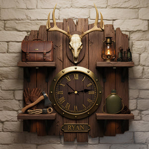 Rustic Hunting Acrylic Clock – Personalized Gifts For Hunting Lovers 05todt261225 - Hanging Wall Clock - GoDuckee