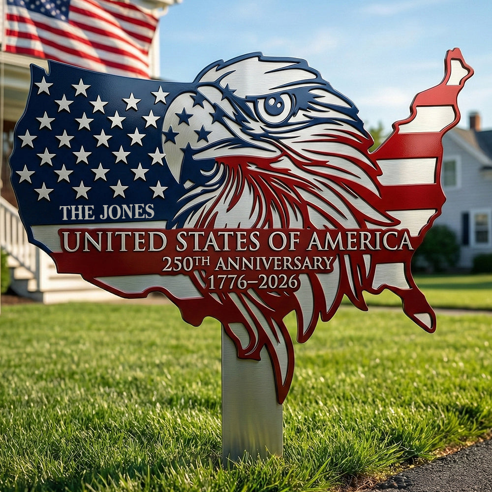 Eagle Of Proud Land Metal Sign - Personalized Gifts For Patriots 01qhdt260226
