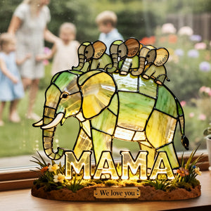 Elephant Family - Acrylic Plaque - Personalized Gifts For Mom 04HYTA290126