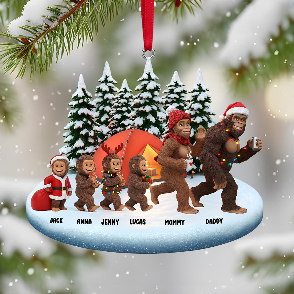 Sasquatch Family Christmas Ornament Personalized Gifts For Family 02natn291025 - Ornament - GoDuckee