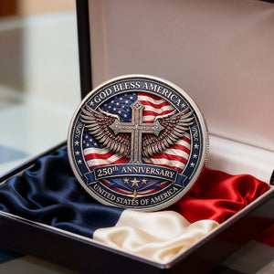 America 250th Anniversary Printed Metal Coin - Personalized Gifts 01tomg240226