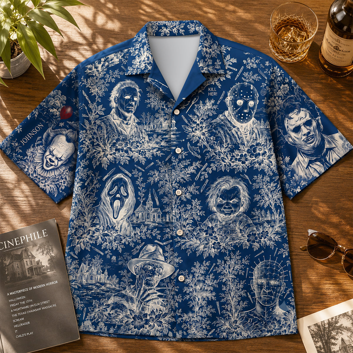 Creepy Toile De Jouy Hawaiian Shirt, Personalized Gift For Horror Lovers 05qhdh100726