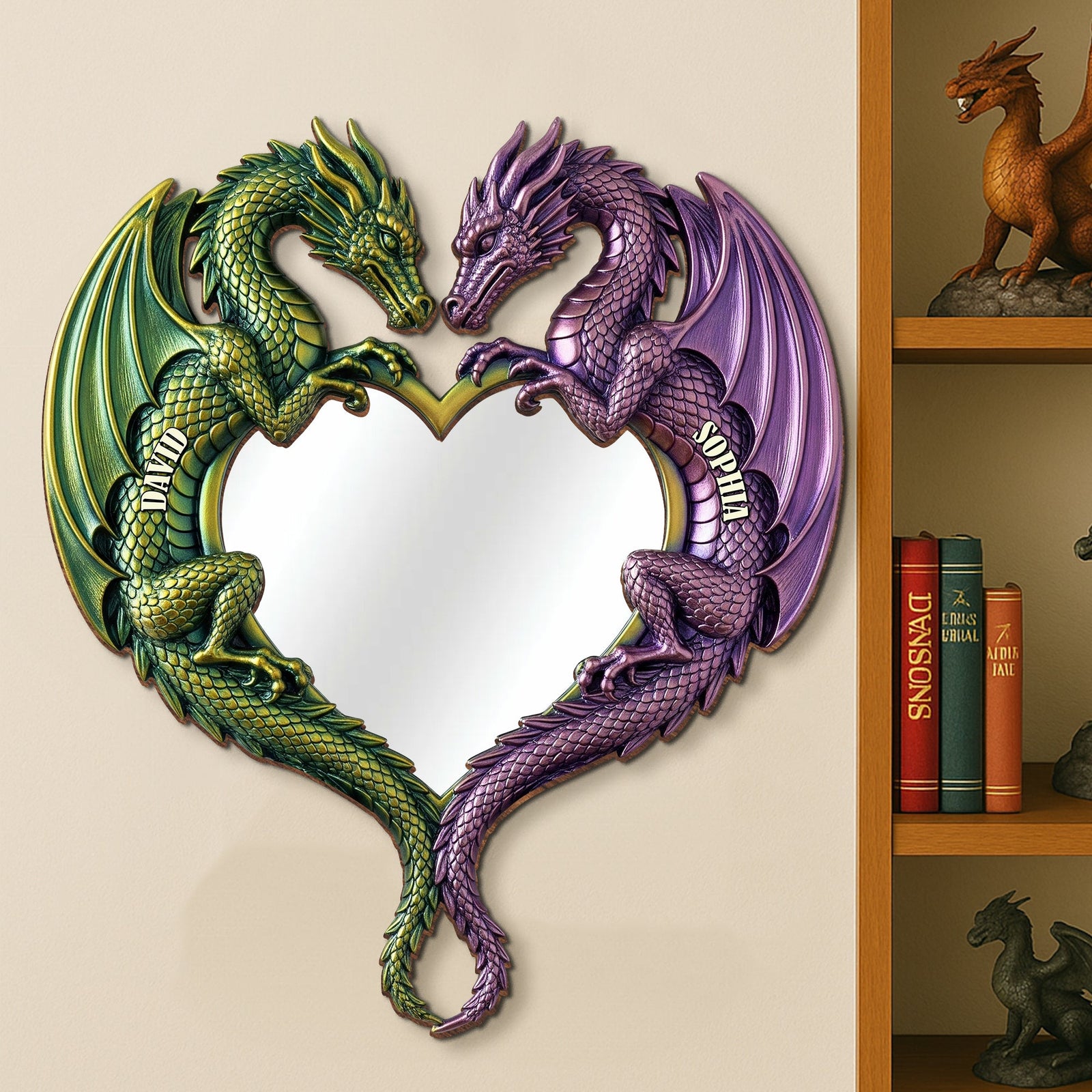 Fantasy Dragon Couple Mirror, Personalized Festive Gifts For Couple 01qhtn290725