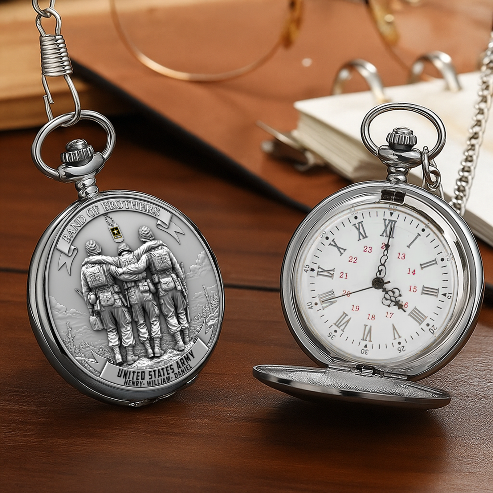 Brotherhood of Arms Pocket Watch - Personalized Gift For Veteran 01OHLU230625