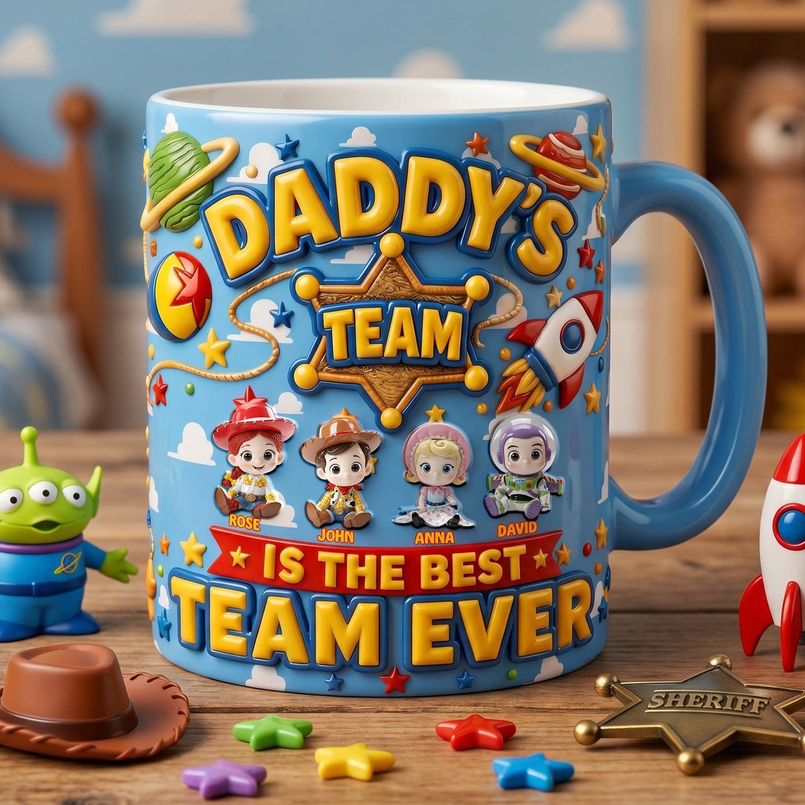 Daddy Best Team Ever Accent Mug - Personalized Gifts For Dads 02palu140526
