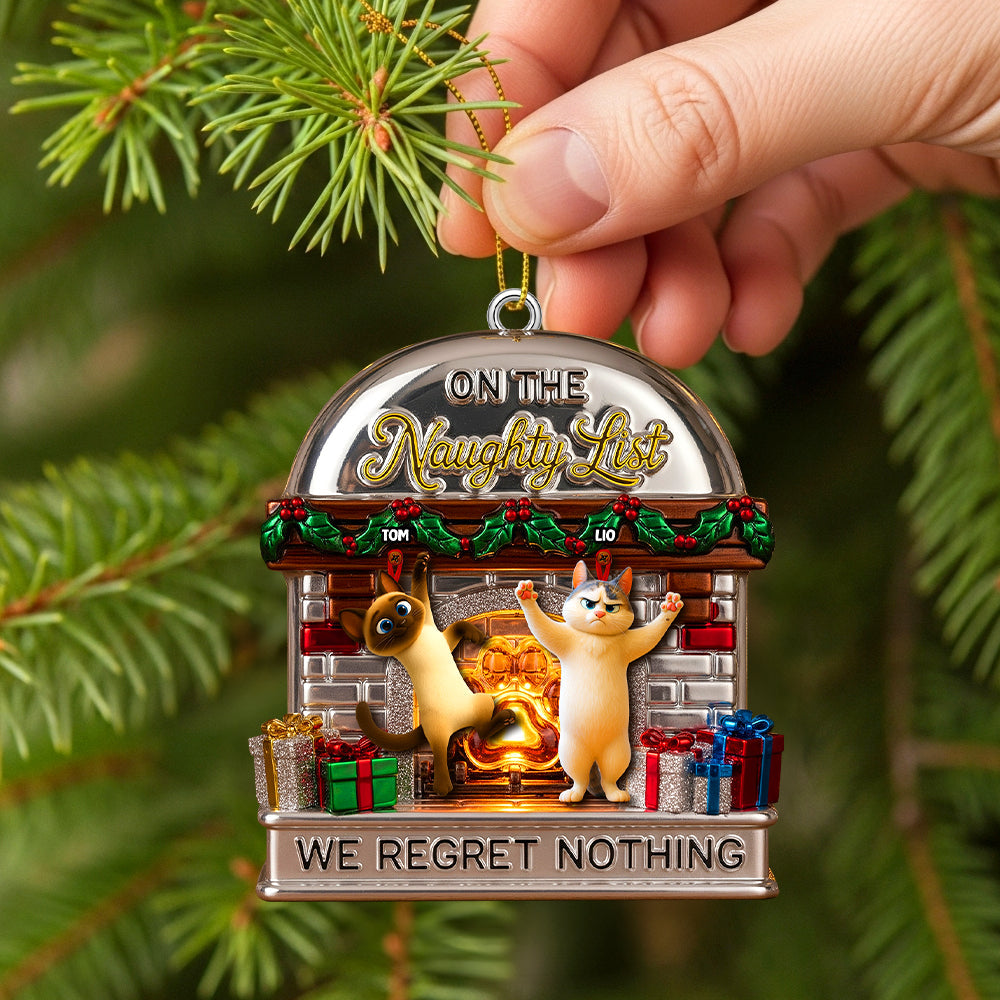 Naughty List Ornament Custom Photo Gifts For Cat Lovers 01TGTN270825