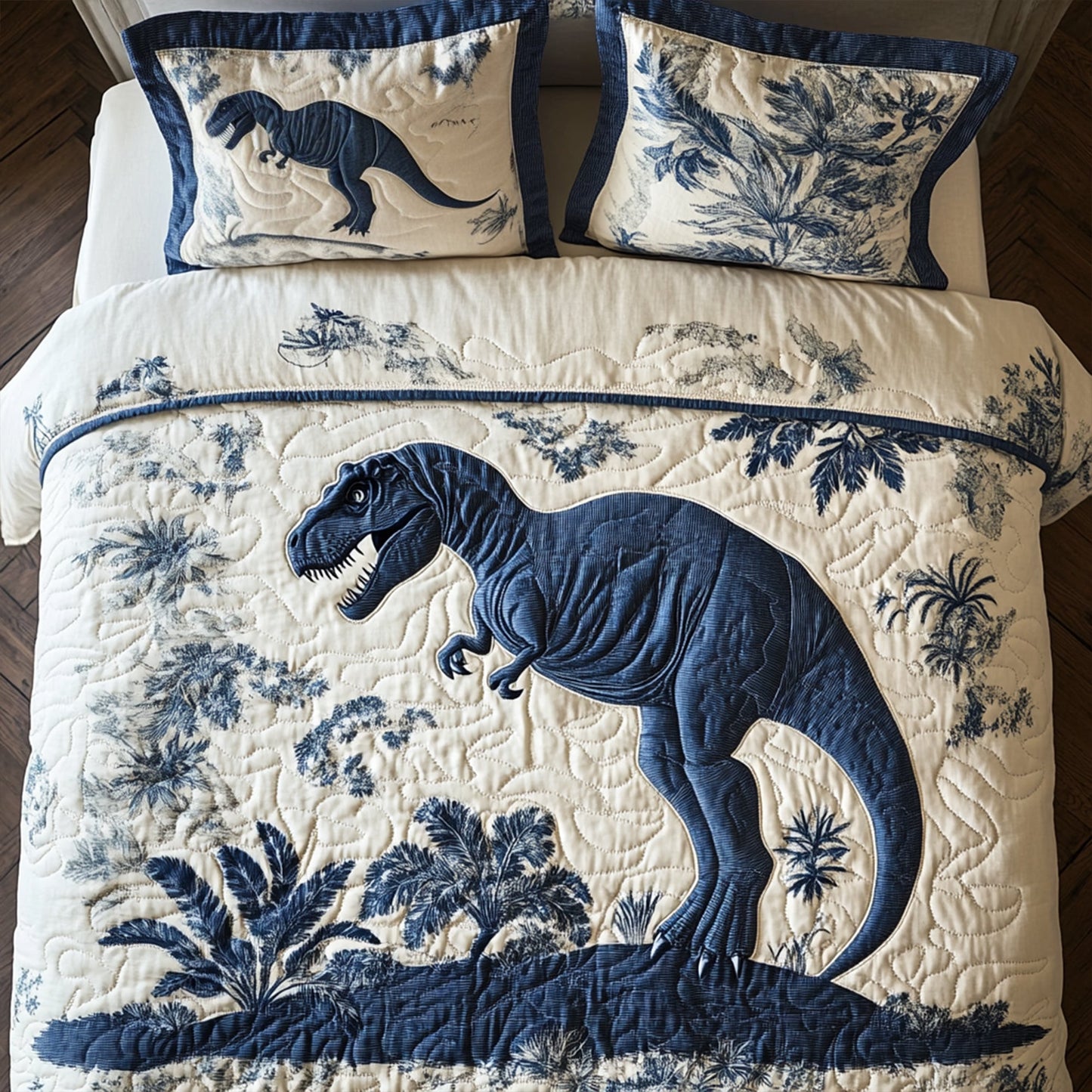 Roaring T-rex Quilt Bed Set Special Line - Gift For Dinosaur Lovers 01TGLU120725