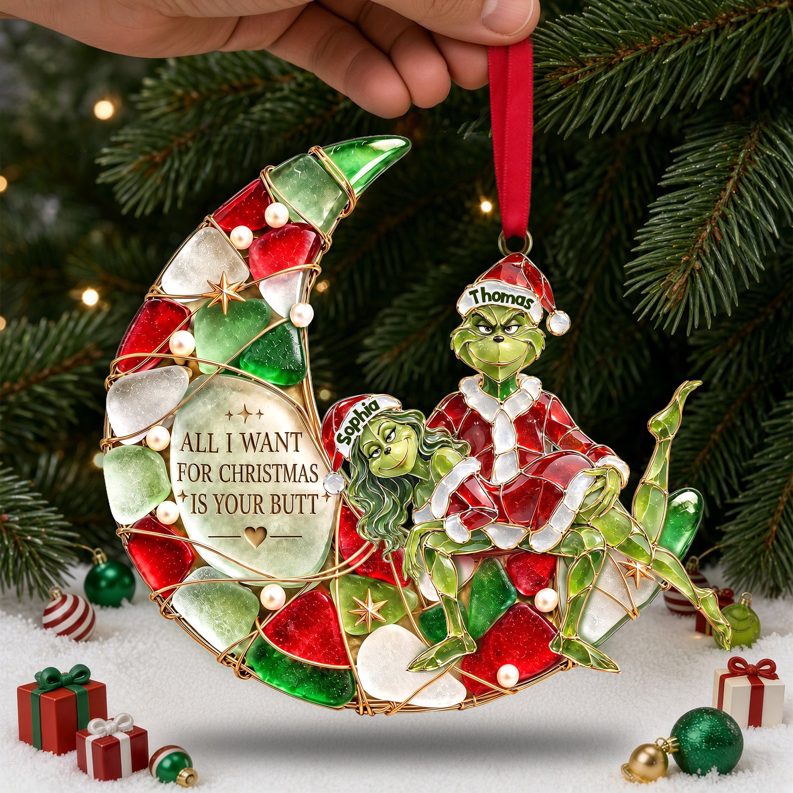 Mischievous Couple Christmas Ornament - Personalized Gifts For Couple 02ohlu080926