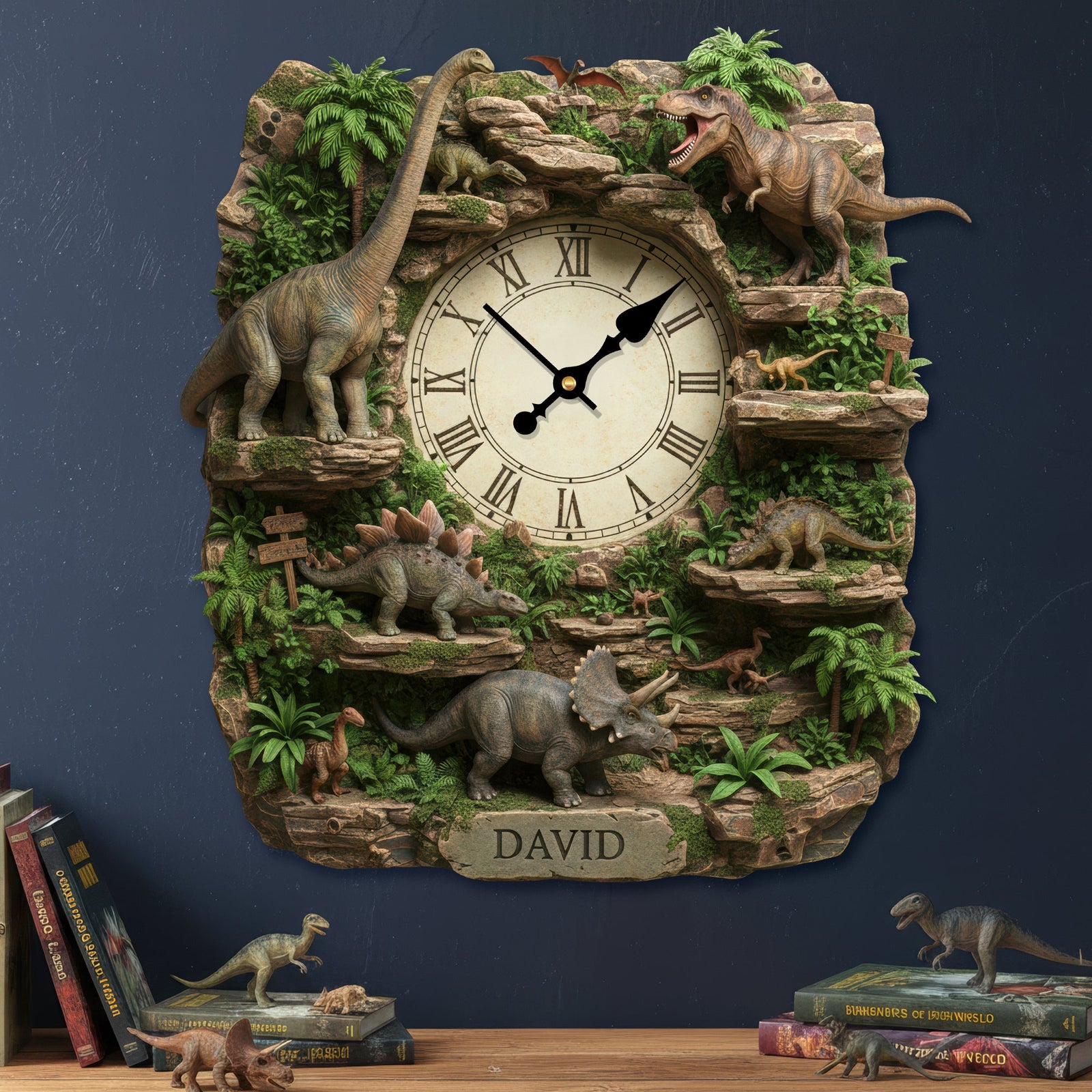 Dinosaur Acrylic Hanging Wall Clock - Personalized Gifts For Dinosaur Lovers 05hyqn221225