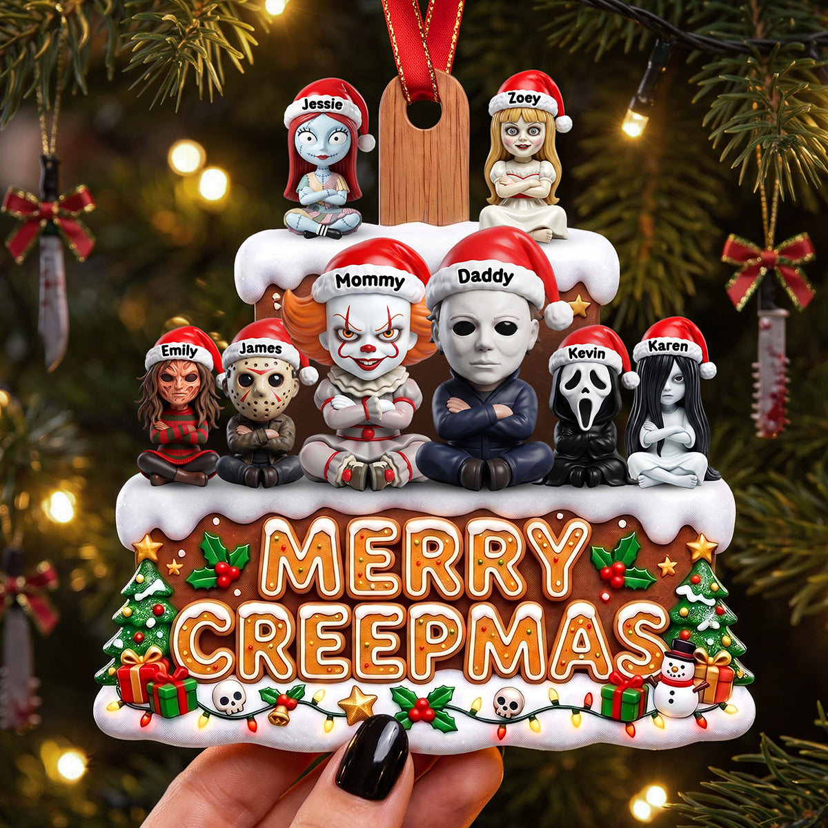 Merry Creepmas Christmas Ornament - Personalized Gifts For Horror Lovers 03tyta080926