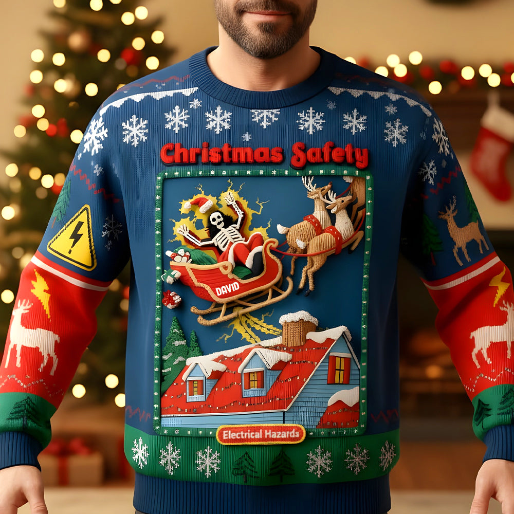 Creepy Fun Santa Electric Shock Ugly Sweater, Personalized Gifts For Christmas 05qhtn041125