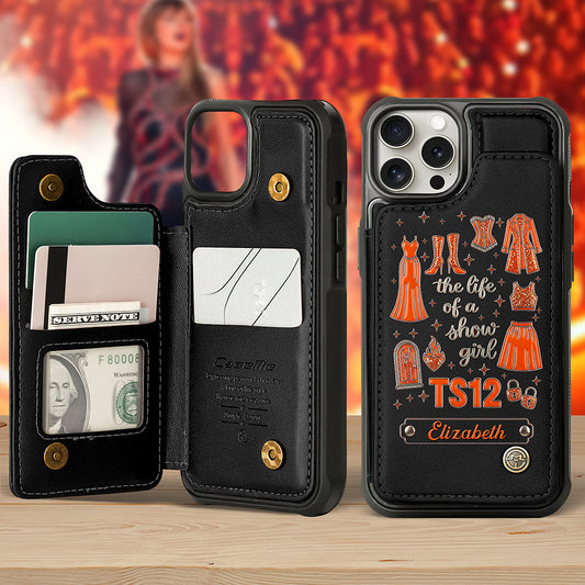 Show Girl Style Leather Flip Wallet Phone Case - Personalized Gifts For Music Fans 03naqn200825