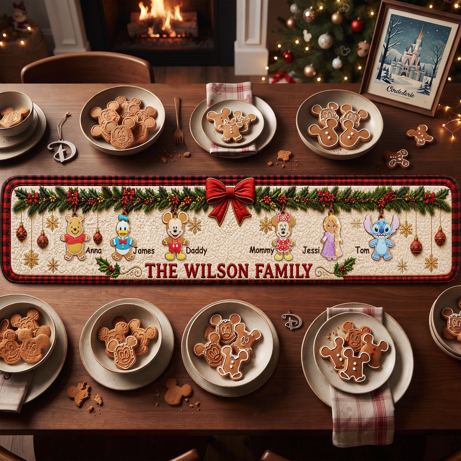 Christmas Family Quilted Table Runner - Personalized Gift For Family 04nalu190826