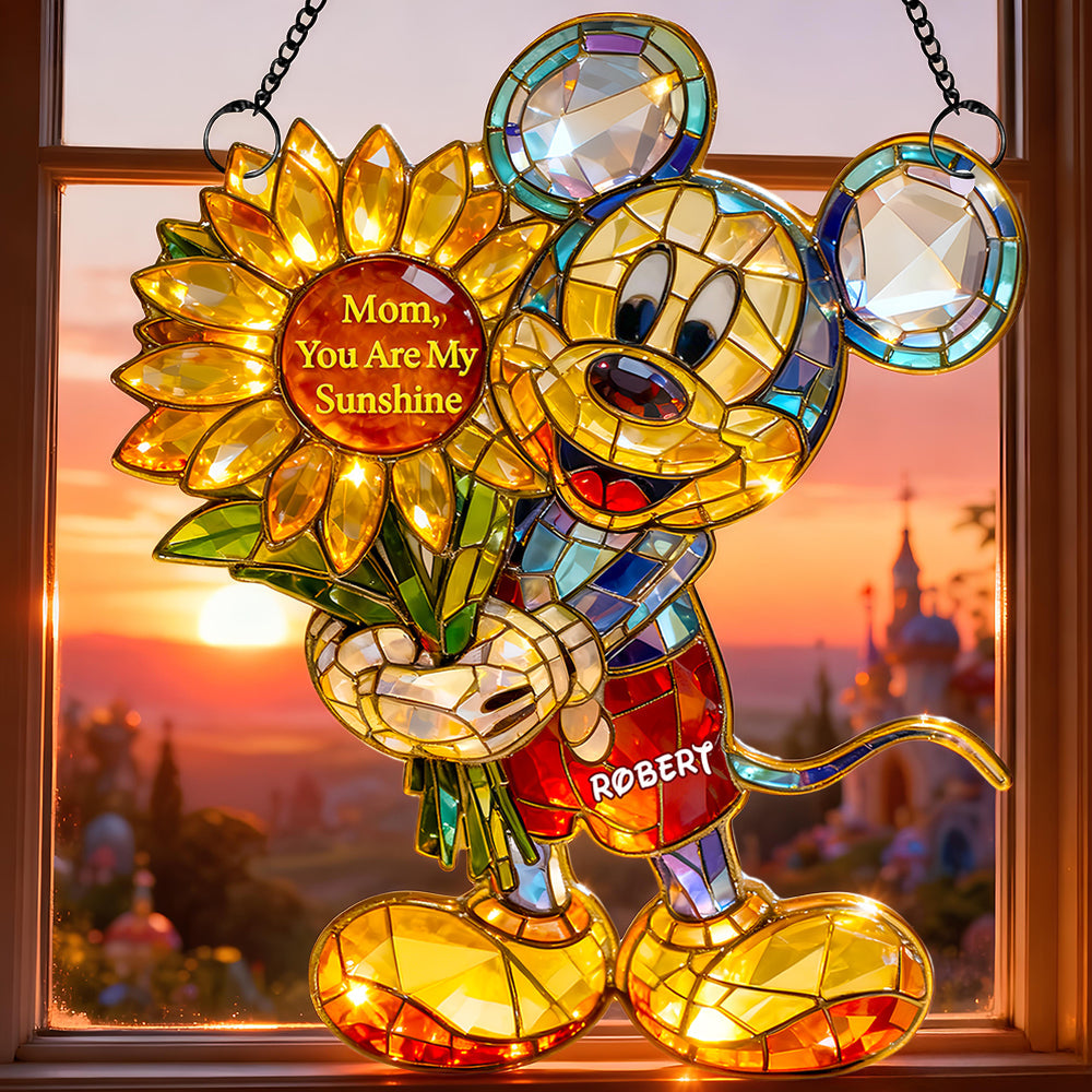 Sunflower Kid 1 layer suncatcher  - Personalized Gifts For Mother's Day Suncatcher Ornament 03TODT060226