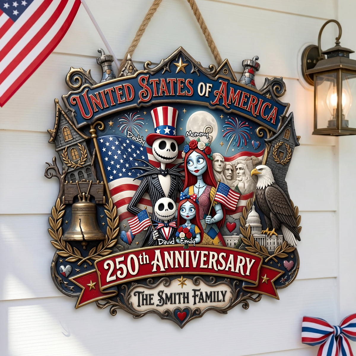 Patriotic Family Acrylic Sign - Personalized 250th Anniversary Gift For Family 04TYDH020626