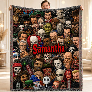 Eerie Woven Blanket - Personalized Gifts For Horror Lovers 05hudt021026