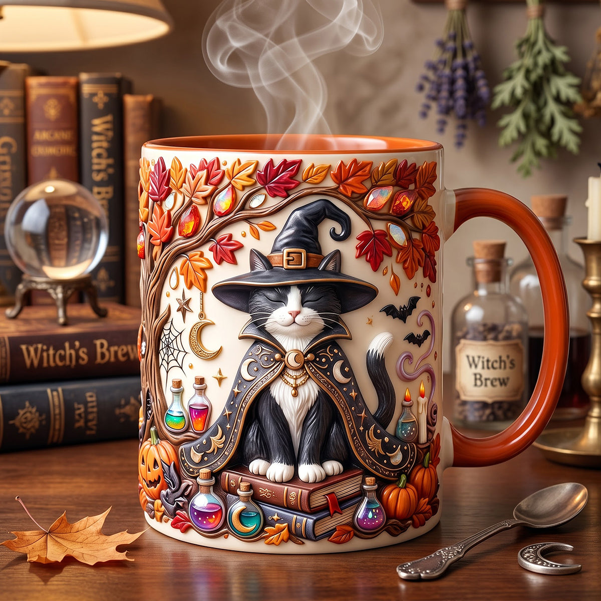 Witch Cat Coffee Mug - Personalized Gifts For Cat Lovers 02patn120826