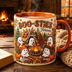 Boo-Sties Forever Fall Camping Coffee Mug - Personalized Gift For Besties 01TODT190826