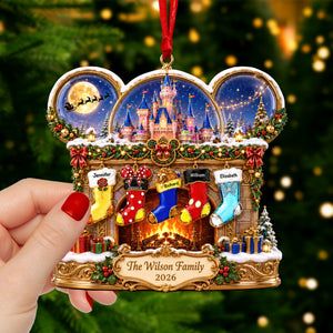 Fireplace Stocking Ornament - Personalized Christmas Gifts For Family 02naqn150826