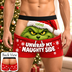 Naughty Christmas Men's Boxers - Personalized Gifts For Him 02ohtn211026