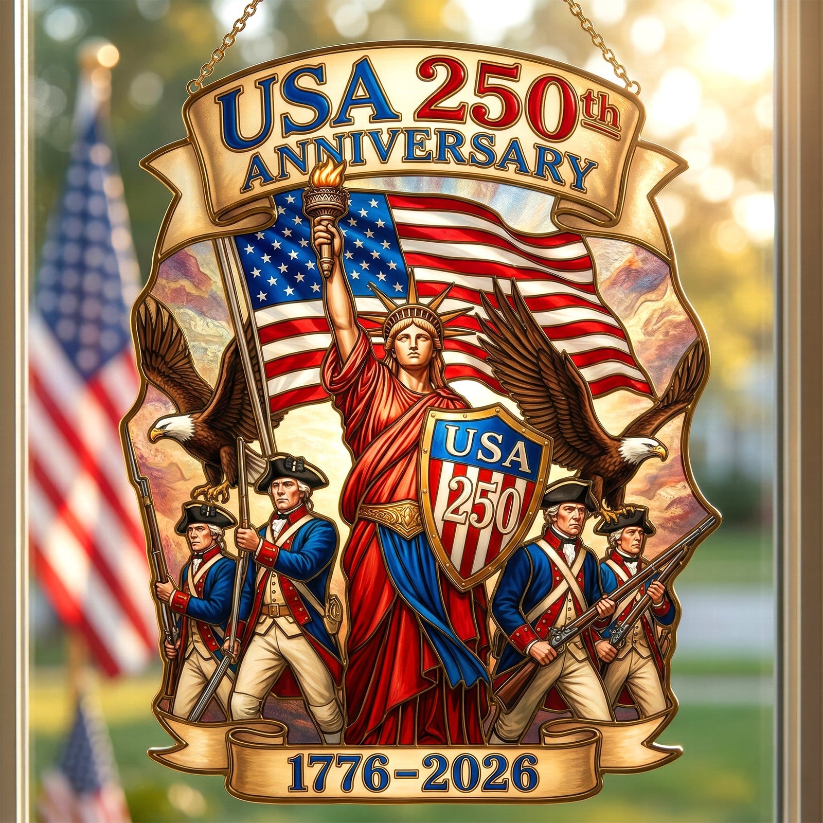 USA 250th Anniversary Suncatcher Ornament – Gifts For Patriots 01paqn060326