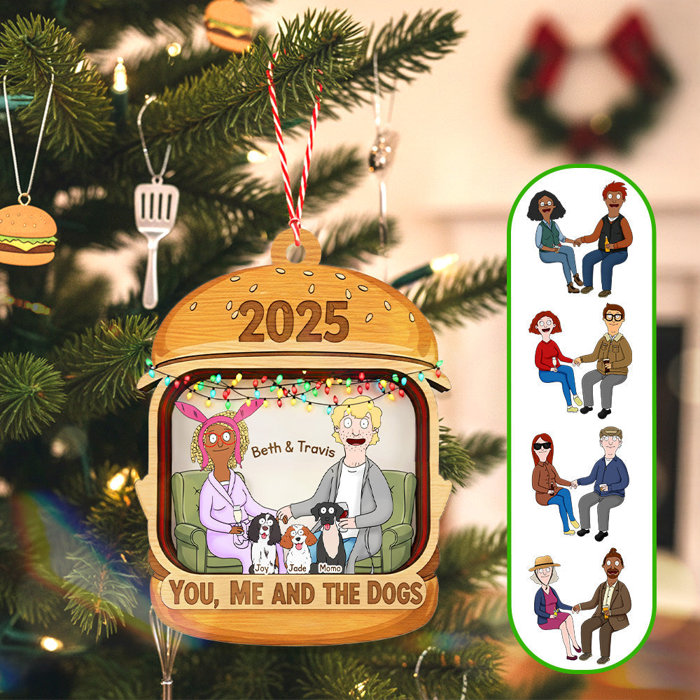 Dog Lover Couple Ornament - Personalized Gifts For Couple Christmas Ornament 01TGMG050925HG-Homacus